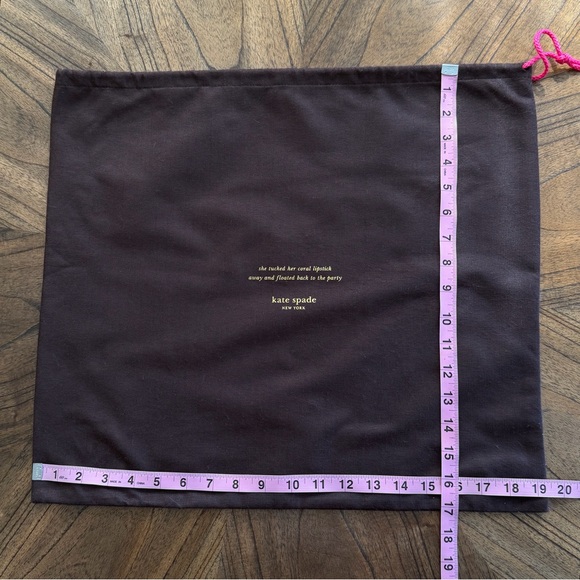 Kate Spade Chocoate Brown Accessories Shoes Purse Medium Dust Bag 19 x 17 - Picture 6 of 8